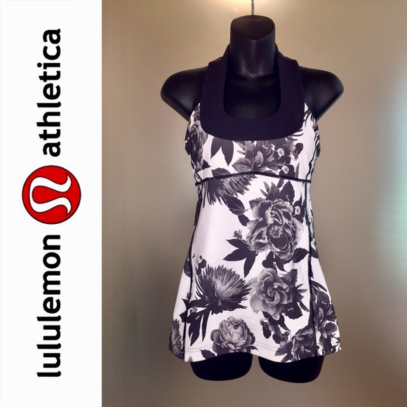 lululemon athletica Tops - Lululemon Blck/White Floral Print Tank